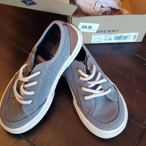 Sperry Deckfin Jr Boys 11M Grey/Tan shoe